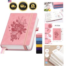 Lined Journal Notebook 365 Pages, A5 Leather Journals for Writing Women  Men...