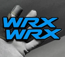 (2PC) L.BLUE "WRX" JDM Emblems 3D Acrylic Fender/Grill/Tailgate Badges Racing