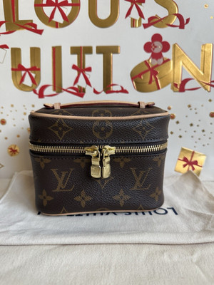 Authentic Louis Vuitton Monogram Nice Nano Vanity Cosmetic Hand Bag