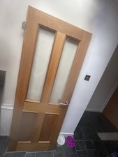 Howdens 2’6” 4 Panel Glazed Internal Oak Door 760mm x 1985mm