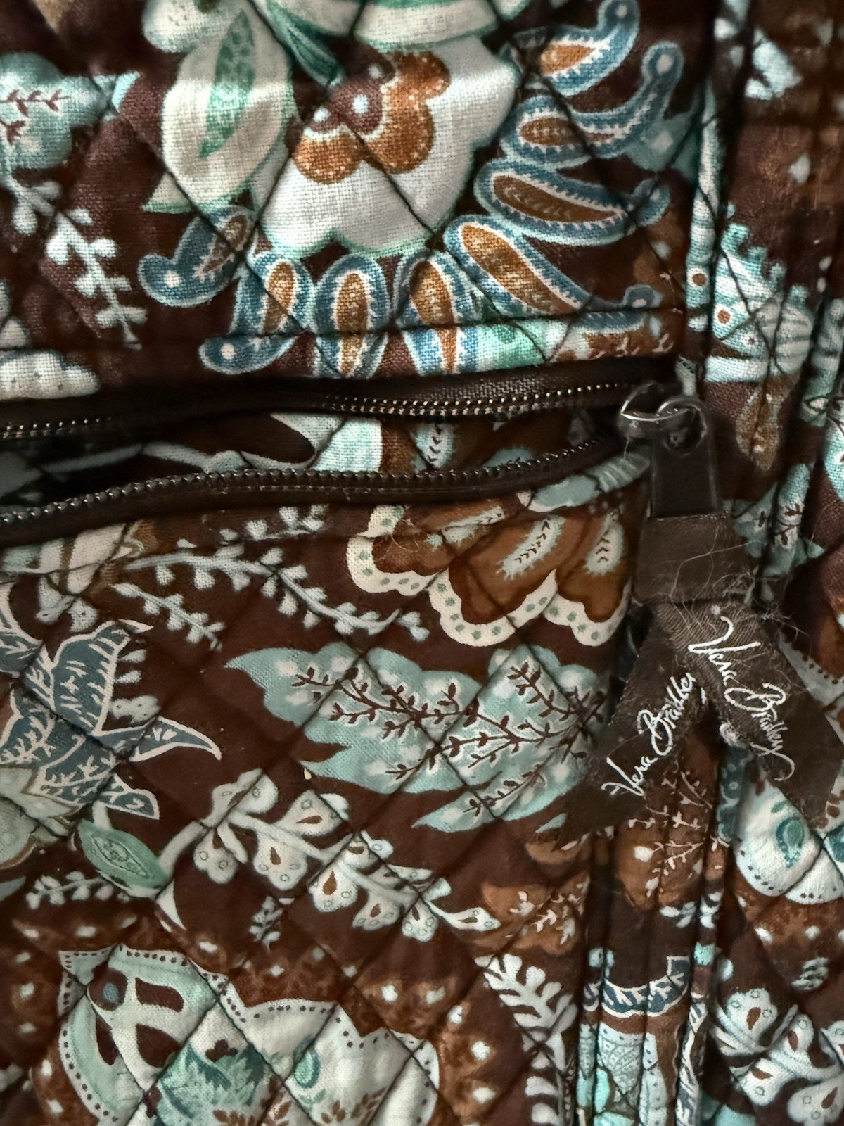 Vera Bradley Java Blue Drawstring Bag Tote Quilte… - image 2