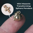 Mini Masonic Transforming Sphere Pendant, Vintage Foldable Ball Necklace AE