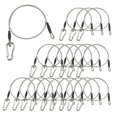 1/8" Stage Light Cables 20 Pack, 2ft Safety Cables with 1/8" dia 20pcs