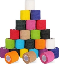 24 Pack Self Adhesive Bandage Wrap, 2” x 5 Yards Cohesive Medical Tape