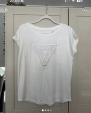 Image of Guess T Shirt Women White BNWT Short Sleeve Size Small