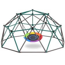 10ft Climbing Dome Swing Set with Saucer Swing Jungle Gym for Kids Outdoor 800lb