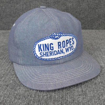 #ad VINTAGE King Ropes Hat Cap Mens Blue Full Foam Snap Back Western Rodeo Cowboy $49.88