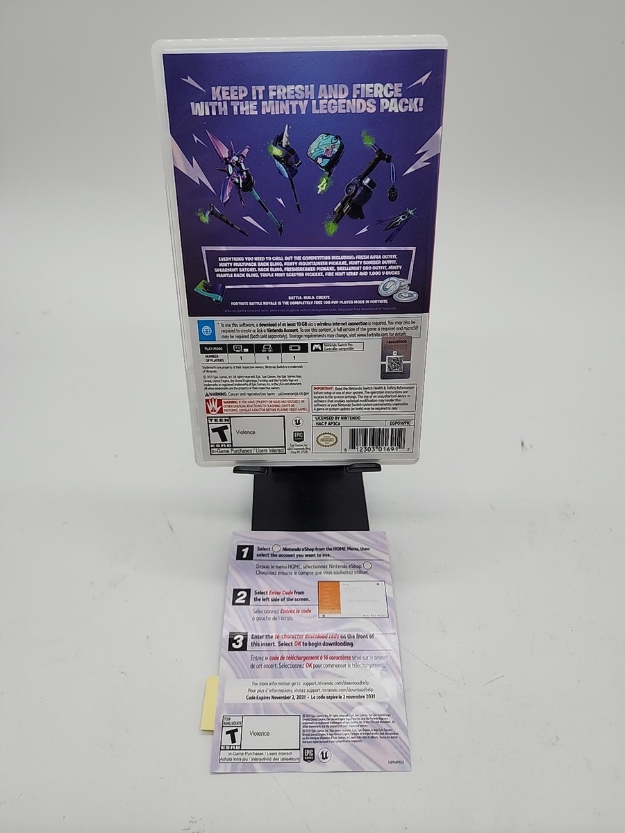 FORTNITE Minty Legends Pack Game Add-on NINTENDO Switch Open
