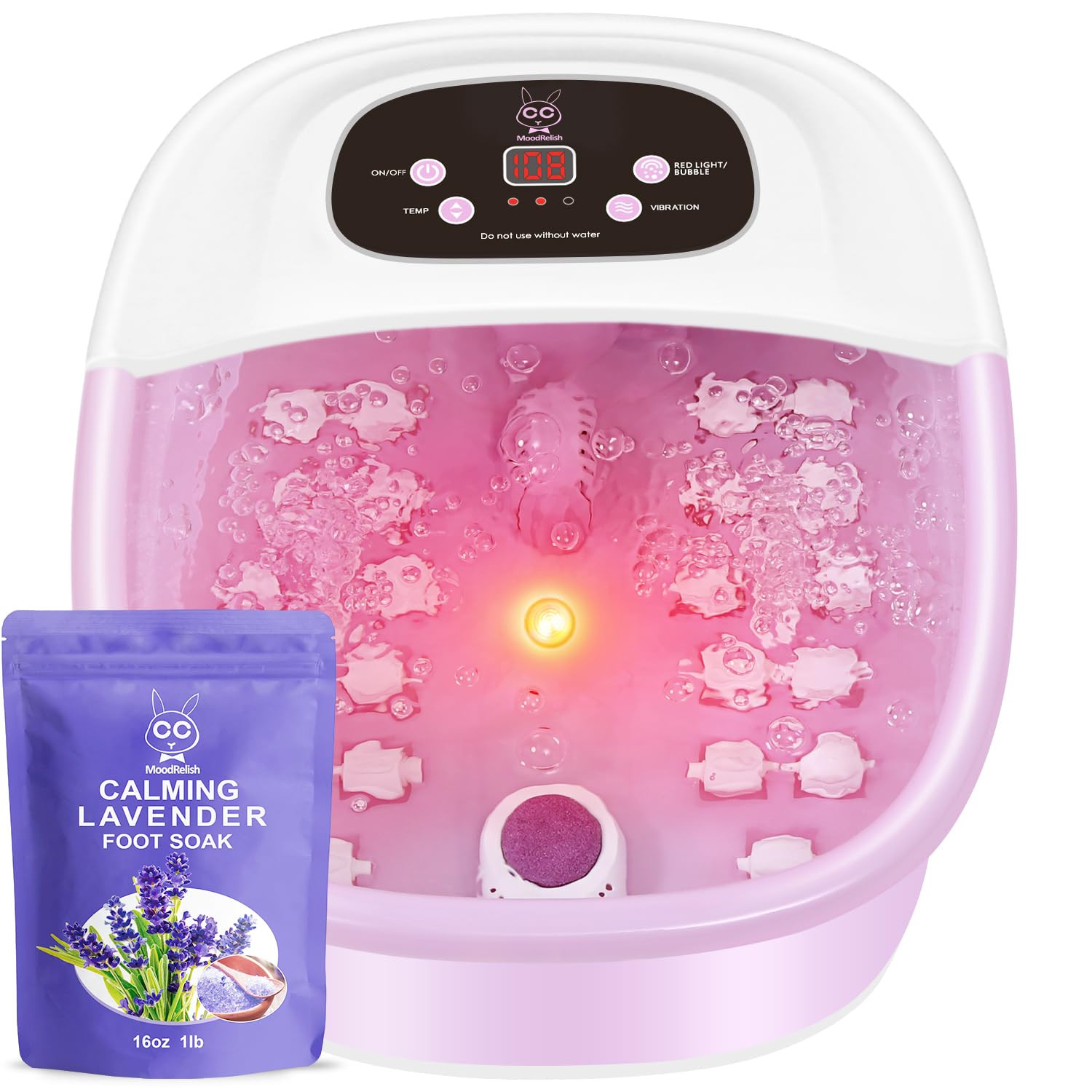 Foot Spa Bath Massager with Heat Bubbles and Vibration Massa