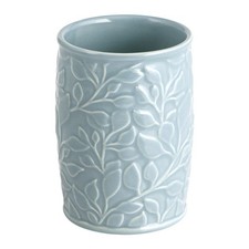 Floral Ceramic Toothbrush Holder for Bathroom Storage with Drain Holes