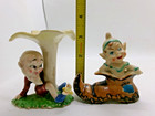 Vintage Ceramic Elf Boot Shoe With Mushrooms 70's Decor Planter w/Elf Figurines — photo 10