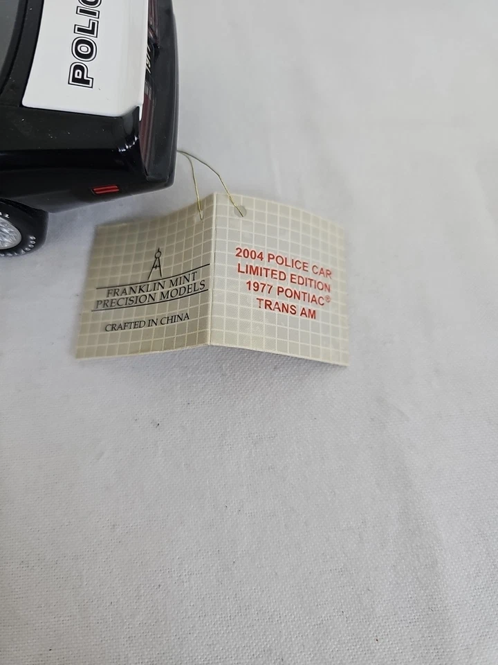 Coche de policía Franklin Mint Fmpm 2004 Pontiac 1977 transmisión automática edición limitada Foto 4 de 4
