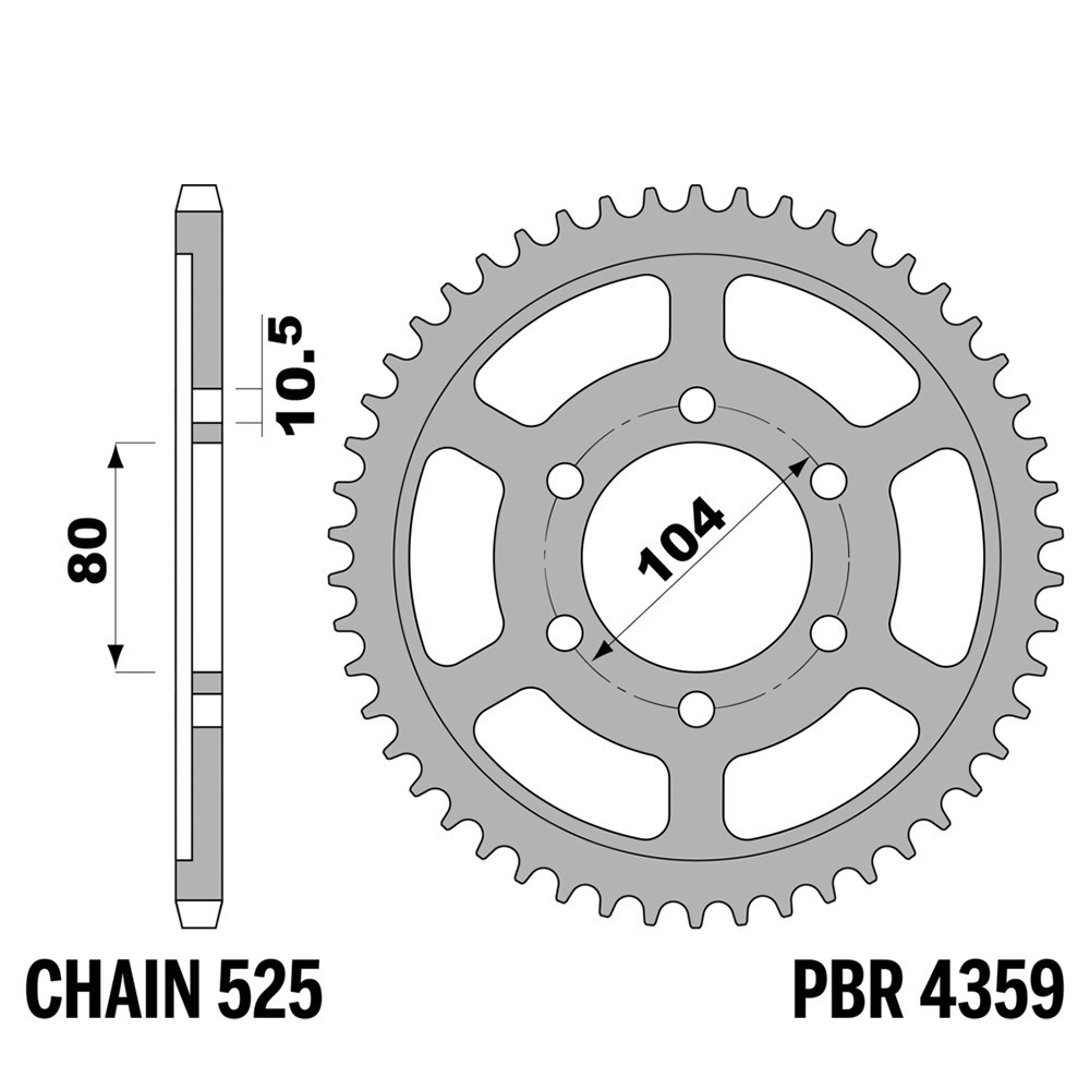Pignon arrière PBR pas 525 41 dents pour moto Kawasaki Z 1000 SX 2011-2019