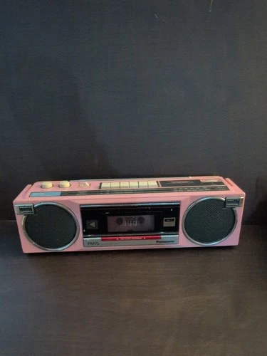 1980s Pink Panasonic RX-FM15 AM/FM Radio Cassette Player Boombox Rare - READ
