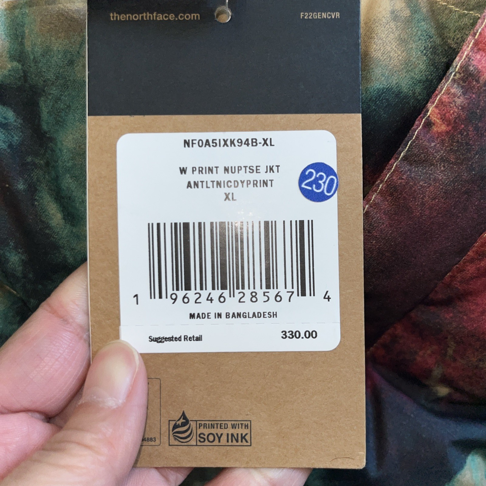 The North Face 1996 Series Letter Logo Printed Tie-Dye Pattern Zip-Up Stand 5