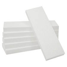 6 Pack Packing Foam Block, Polystyrene Rectangles for Crafts, 12x4x1 in, White