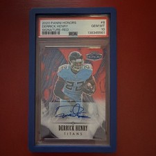 2020 Panini Honors Derrick Henry RED SIGNATURE AUTO 3/3 PSA10 POP 1 TITANS MVP 