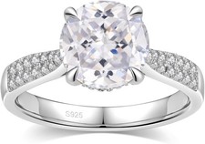 3CT CZ Engagement Ring 925 Silver 18K Gold Plated Multi-Cut Size 4-10