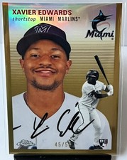 2023 Topps Chrome Platinum Anniversary Xavier Edwards Gold /50 RC #149 Marlins