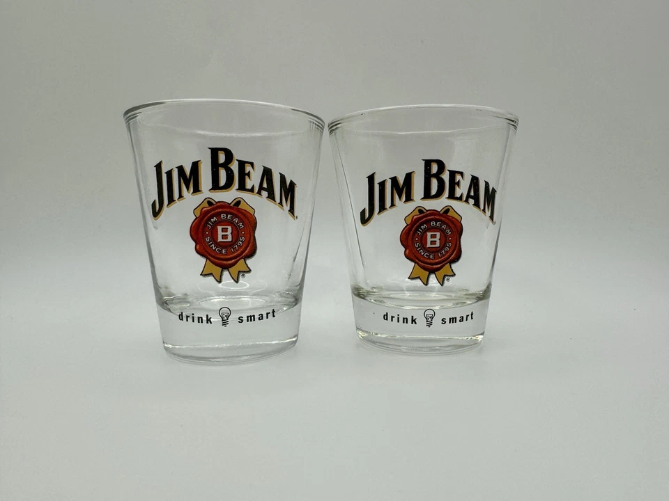 Juego de 2 vasos de chupito Jim Beam vintage de 2,75 OZ Foto 3 de 4