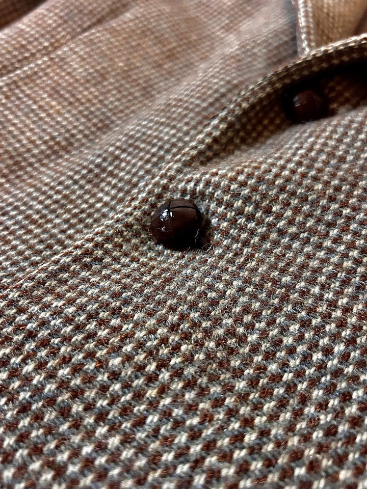 Antique/Vintage 1940s Harris Tweed Men's Three Button Sport Blazer Jacket Size L - Image 2 of 4