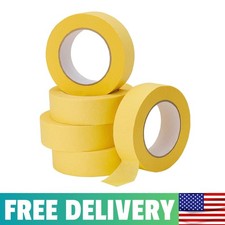 5-Pack Automotive Refinish Masking Tape Yellow 36Mm X 55M, Cars Vehicles Auto Bo