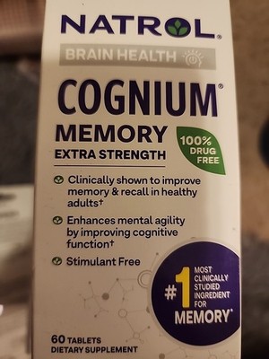 Natrol Cognium Memory EXTRA STRENGTH 60 tablets Brain Health NIB 09/2026