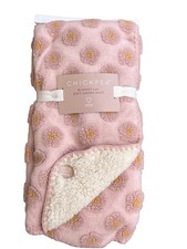 Chick Pea Soft Cozy Sherpa Baby Blanket Textured Flower Pattern Pink Mauve New