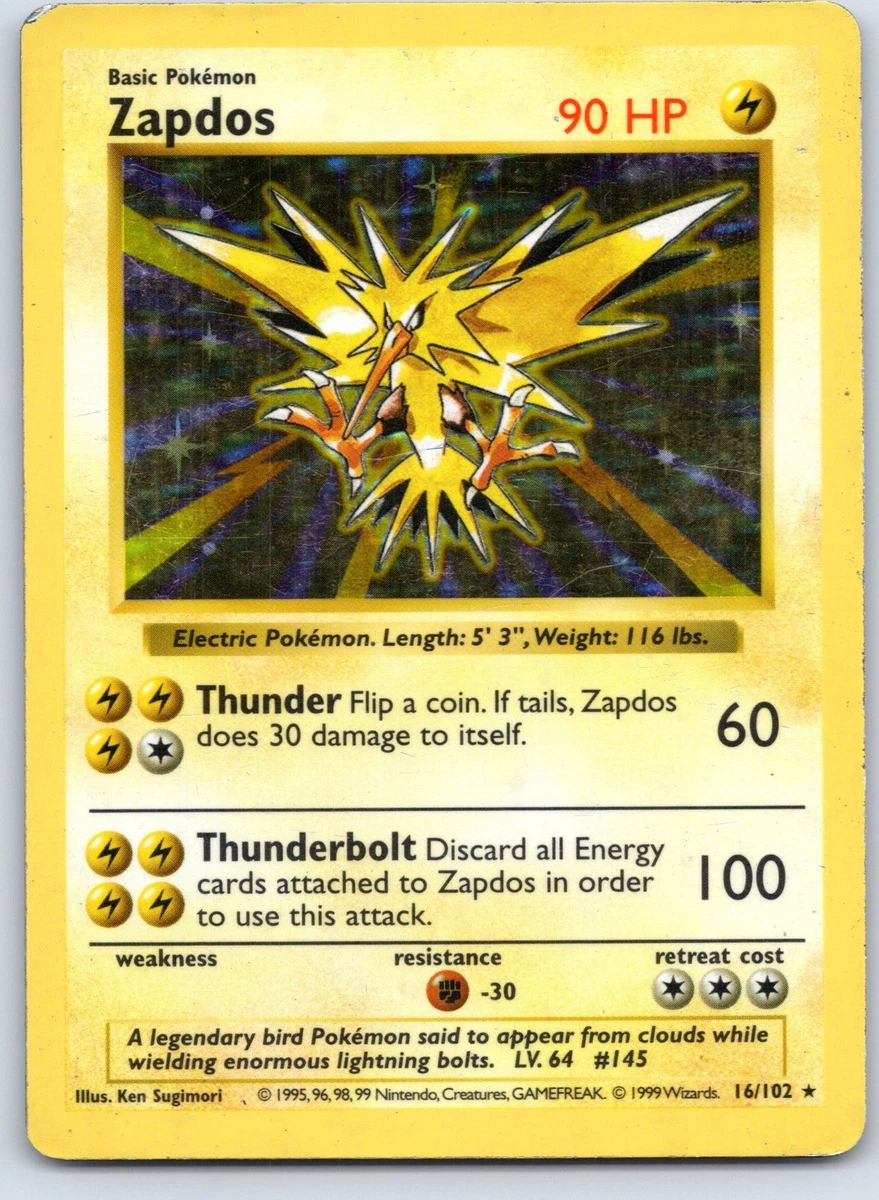 Zapdos 016/102 Base Set (Shadowless) for sale | eBay
