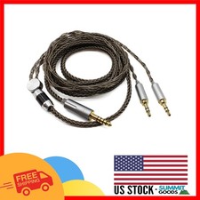 72-Inch Braided Silver Plated Headphone Cable for HE4XX  HE-400i  Upgrade Sound