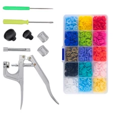 High-Quality 150PCS Snap Buttons Press Tool Kit with Fastener Pliers Mixed Color