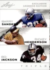 BARRY SANDERS/RICKEY HENDERSON/BO JACKSON 2025 LEAF Triple LEGENDS Card #ELE-25