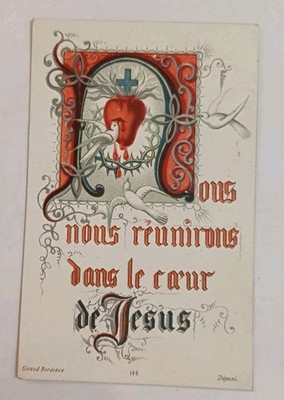 Altes Andachtsbild ''Wir werden uns im Herzen Jesu versammeln''
