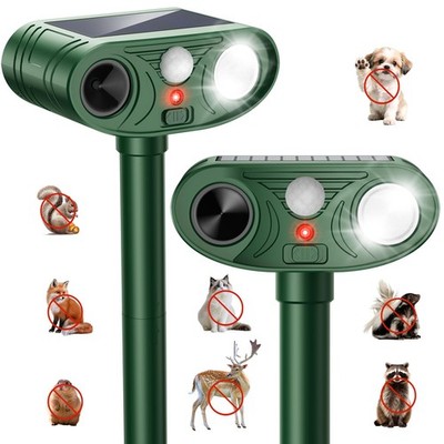 2026 Newly Advanced Ultrasonic Solar Animal Repellent Outdoor (2-Pack)