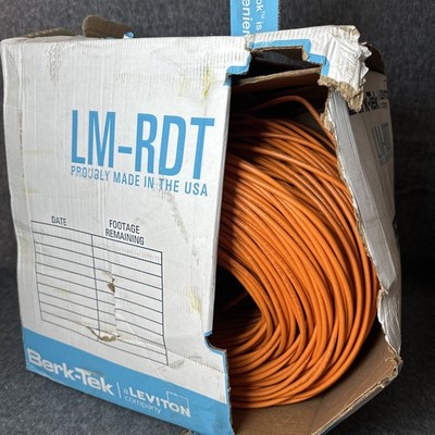 BERK-TEK 11143780 CAT6A Plenum Orange 1000ft 750MHz REDUCED DIAMETER READ DESC