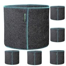 6-Pack 2-Gallon Fabric Pots Non-Woven Black Gray Grow Bags Air Pruning