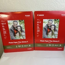 NEW Canon Photo Paper Plus Glossy II 8.5" x 11" PP-201 - Lot of 2 - 40 Sheets E1