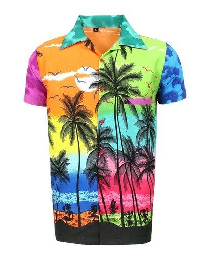 MENS HAWAIIAN SHIRT SHORT SET STAG BEACH HAWAII ALOHA SUMMER HOLIDAY FANCY D88 - Picture 7 of 31
