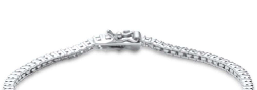 Lab-Created Ruby Tennis Bracelet in Sterling Silver - Secure Clasp 7.25" - Picture 2 of 2