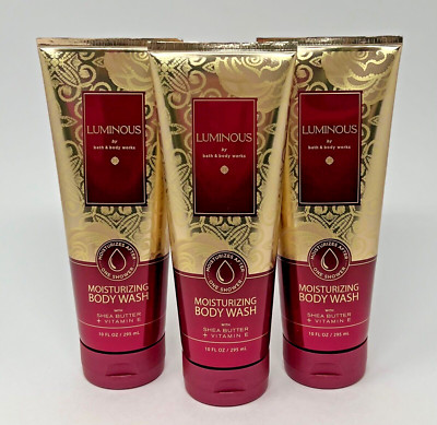 3 BATH & BODY WORKS LUMINOUS MOISTURIZING WASH SHOWER GEL 10 OZ SHEA BUTTER