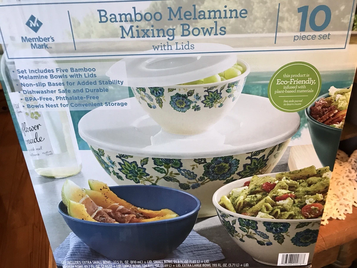 Melamine Mixing Bowls With Lids 10-piece set BPA free NEW