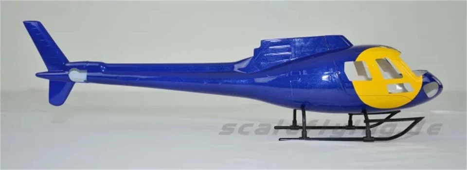 450 Size AS-350 Blue Yellow RC Helicopter Fuselage Ecureuil Pre-Painted Fuselage - Image 2 of 4