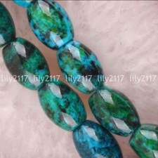 Rice 8X12mm Green Azurite Chrysocolla Gemstones Loose Beads 15" AAA