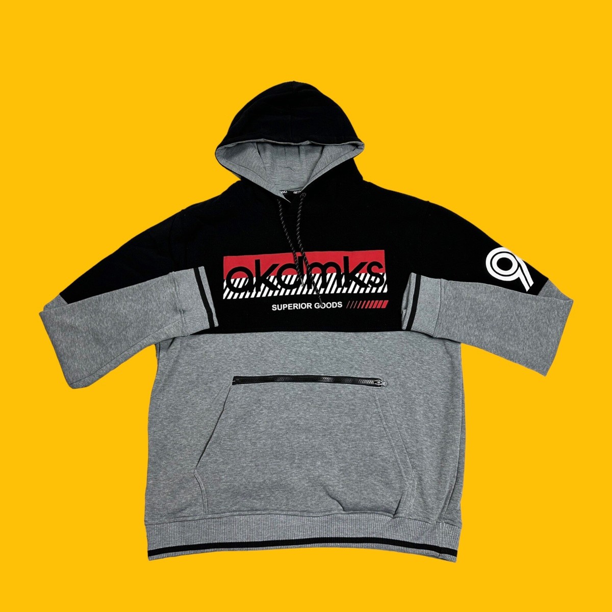 Akademiks Mens Size XL Pullover Graphic Hoodie Zip Pocket Color