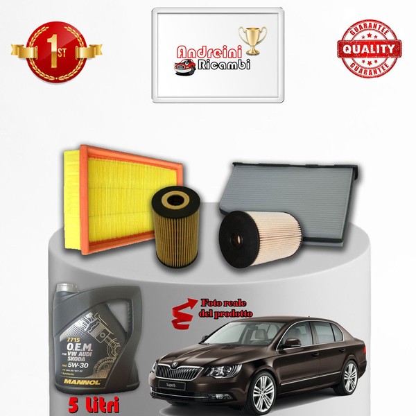 Wartungsset Filter Und ÖL Skoda Superb II 1.6 TDI 77KW 105PS Ab 2014-image