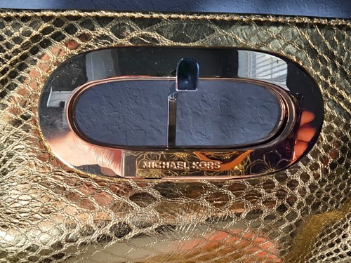 Michael Kors Gold Clutch with Gold Handle - Picture 3 of 8
