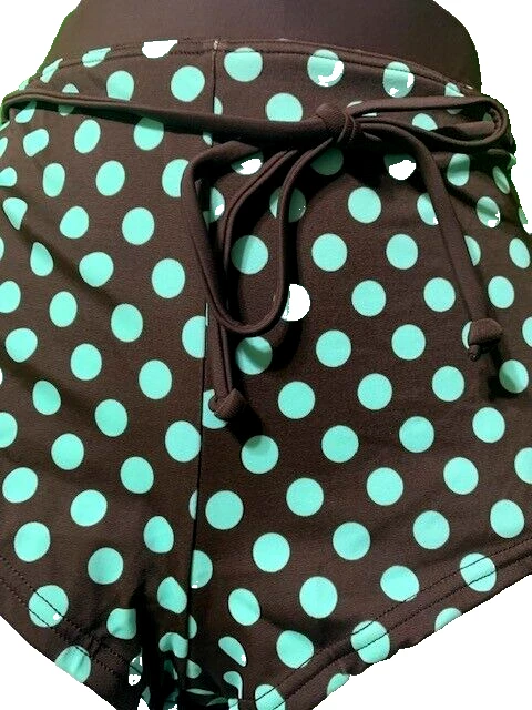 Nuevo Venus Bikini Parte Inferior - Traje de baño Niño Pantalones Cortos Talla 14 Marrón y Verde azulado Lunares Foto 2 de 4