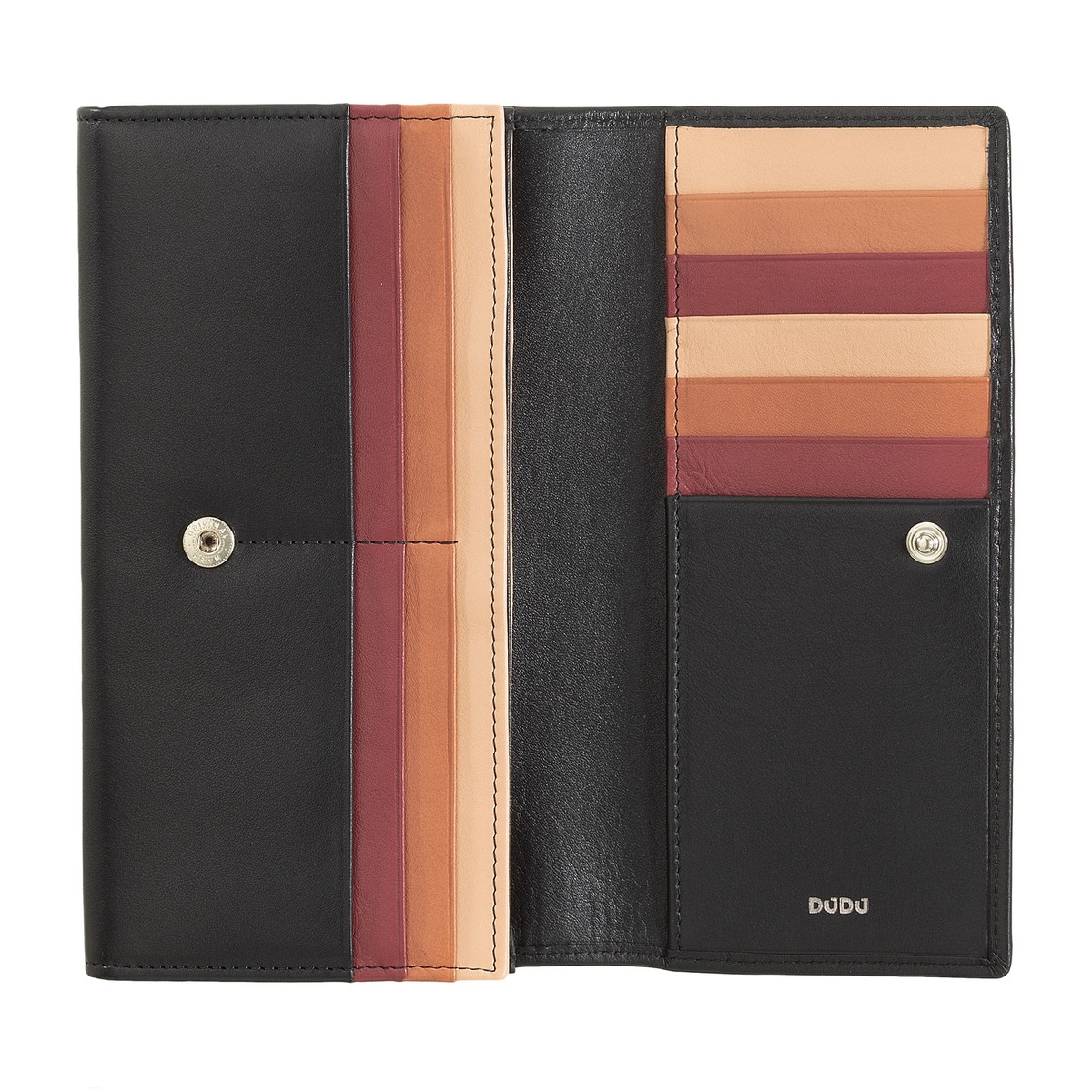 DUDU Brieftasche RFID Damen Leder Farbiges Design Lang mit