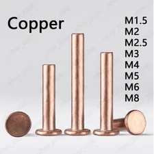 Pure Copper Flat Head Rivets M1.5 M2 M2.5 M3 M4 M5 M6 M8