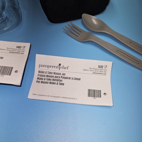 Pampered Chef Make and Take Einmachglas Thermo Brotzeittasche Gabel Löffel 1432 1462 - Bild 2 von 8